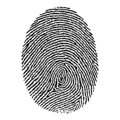 Fingerprint Unique Detailed Black and White Outline Line Art Drawing Isolated on White Background