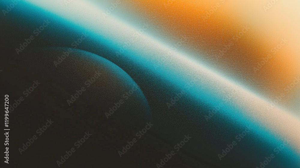 Poster Abstract gradient background with blue, brown, and orange tones featuring grainy texture and soft lines for digital design, print, or wallpaper. High-detail, ultra-realistic vector illustration inspir