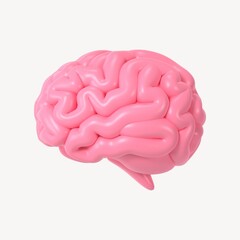 Human brain icon, 3D rendering illustration