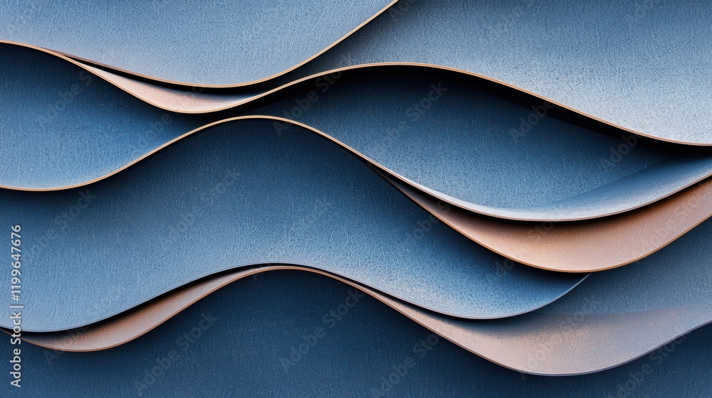 Poster modern abstract texture with metallic silver tones and wavy design elements