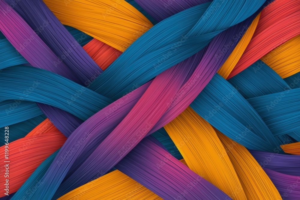 Poster colorful twisted ribbons with modern gradient pattern for artistic backgrounds