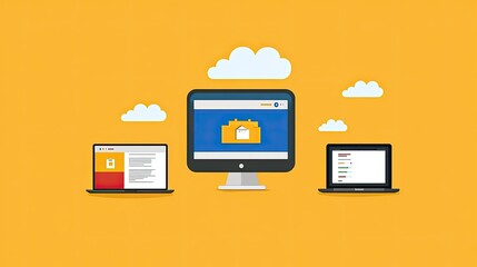 Cloud computing system with desktop and laptop devices