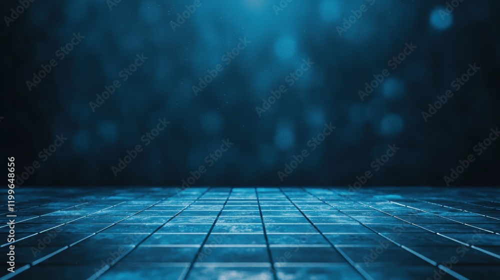 Poster abstract blue grid with subtle depth in a futuristic style for modern designs