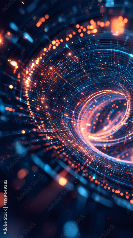 Aufkleber bright particles swirling and creating a futuristic tunnel effect, perfect for technology and innova