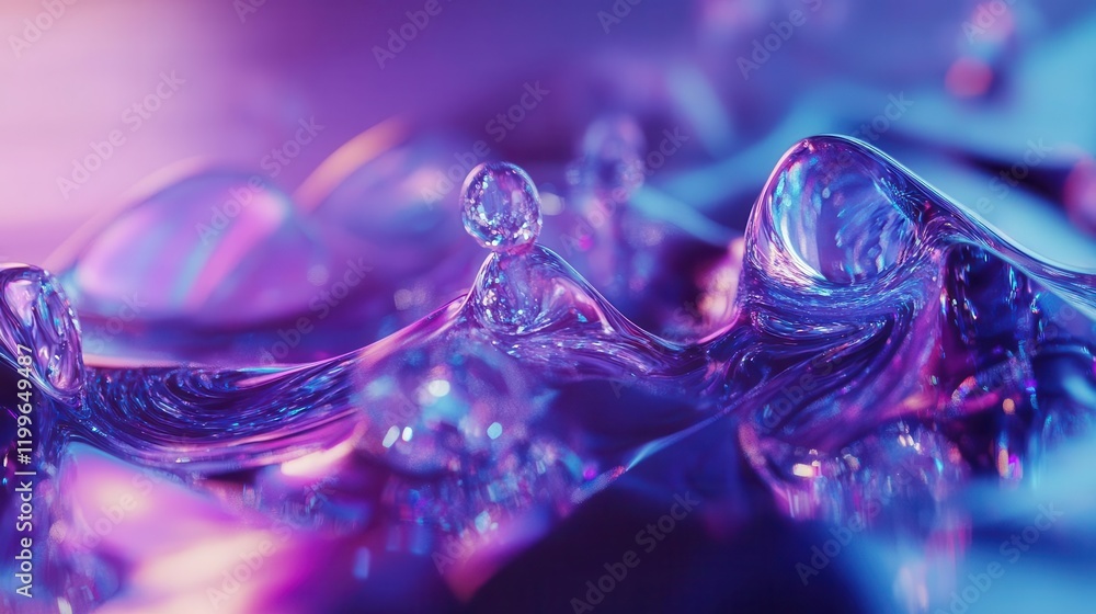 Aufkleber mesmerizing 3d abstract composition with flowing iridescent geometric patterns, floating crystalline