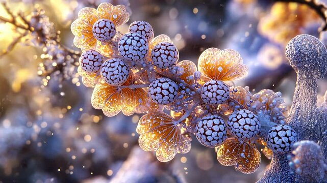 Enchanting Winter Bloom A Digital Fantasy, digital art, fantasy art, flowers, plant, glowing