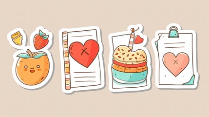 Valentine's Day Themed Memo Stickers Journal Planner