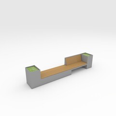 3d render bench park design element. Furniture Collection