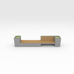 3d render bench park design element. Furniture Collection