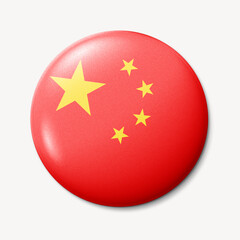 China flag round badge illustration