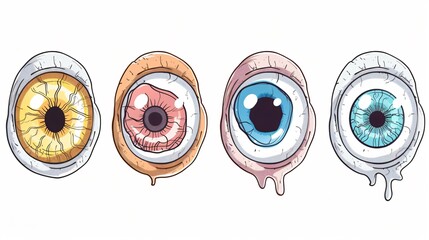 Creepy Eyeball Cartoons for Illustrative Designs