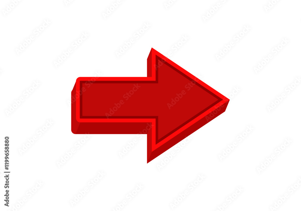 Aufkleber a simple, bold red arrow pointing to the right. ideal for guiding direction or highlighting informat