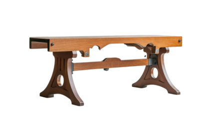 A beautifully crafted, wooden table showcases fine craftsmanship and elegant design, perfect for various decoration styles.