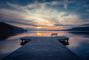 sonnenuntergang, steg