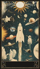 vintage vintage style deck of tarot cards. magical predictions of the future, mysterious characters.
