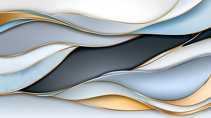 Obraz premium Abstract Gold Blue Wave Background Design