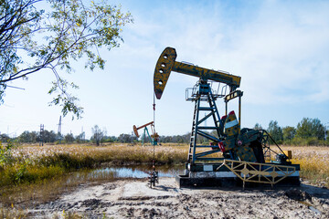 The oilfield with pump units