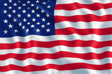Obraz premium Waving United States of America flag