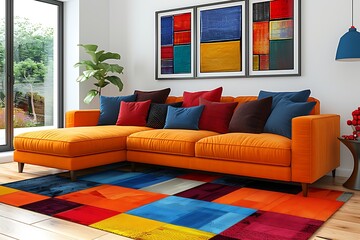 A Stylish Living Room Interior Featuring Modern Furniture and Elegant D&eacute;cor 