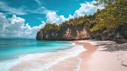 Obraz premium Secluded Tropical Beach Cove With Turquoise Water