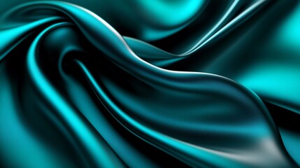 Obraz premium Abstract Teal Silk Drape: A Luxurious Textured Background