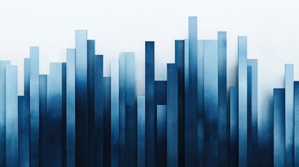 Fototapeta premium A realistic bar chart, corporate finance theme, realistic textures, professional blue tones, isolated on white background
