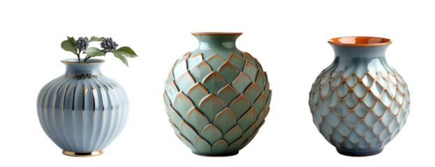 ceramic vase on white background