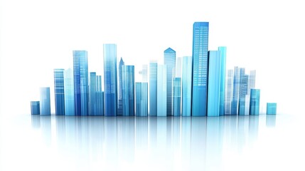 Obraz premium A realistic bar chart, corporate finance theme, realistic textures, professional blue tones, isolated on white background