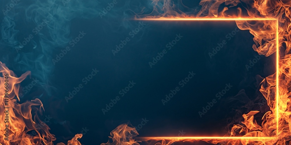 Poster dynamic fire frame action digital background graphic design intense environment abstract viewpoint c
