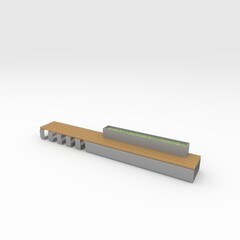 3d render bench park design element. Furniture Collection