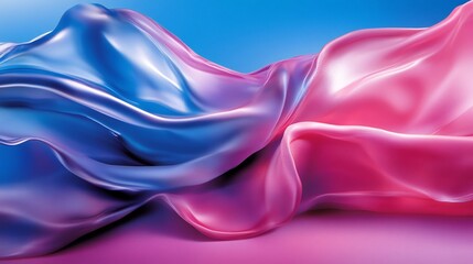 Obraz premium Abstract Pink and Blue Silk Drapery: A Symphony of Color and Texture