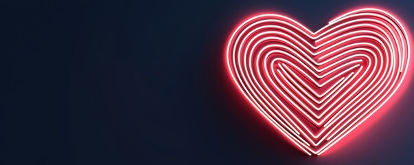 A minimalist Valentine's Day invitation design featuring glowing lines forming a heart, surrounded by sleek typography