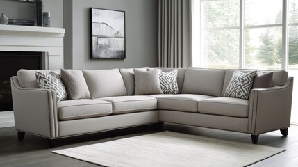 Modern Sectional Sofa In A Stylish Living Room Setting