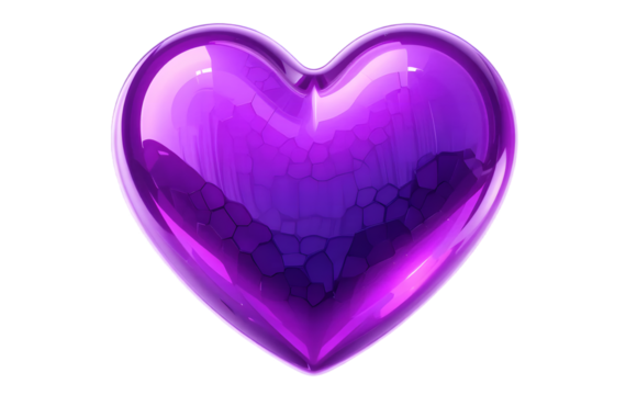 A minimalist bright purple heart symbolisingof  love and affection.