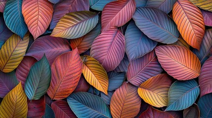 Vibrant Autumn Leaves Colorful Natural Background