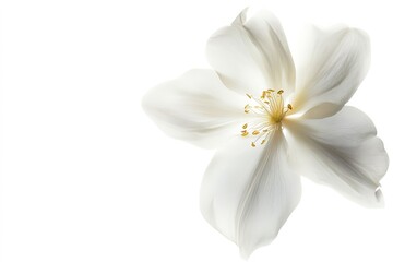 Pure White Jasmine Blossom: Isolated Floral Beauty, Perfect for Design Projects and Spring Themes.  