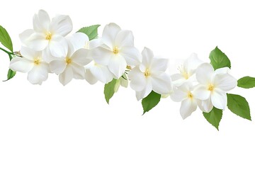 Obraz premium Pure White Jasmine Blossoms: Isolated Floral PNG for Design Projects, Websites, and Prints card plant