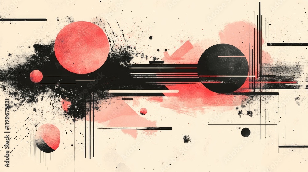 Poster abstract background with minimal shapes and sleek lines, ideal for a contemporary style.