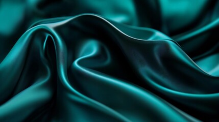 Obraz premium Teal Silk Drapery: A Luxurious Textured Abstract