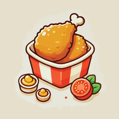 Crispy fried chicken ready to eat