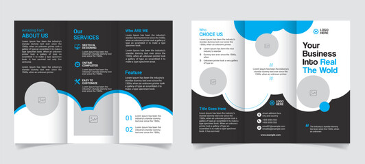 Trifold Brochure Template Design, Vector File