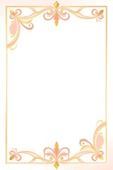 Soft pink Frame design on white background  for card design, banner design, free space for text