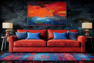A Stylish Living Room Interior Featuring Modern Furniture and Elegant Décor 