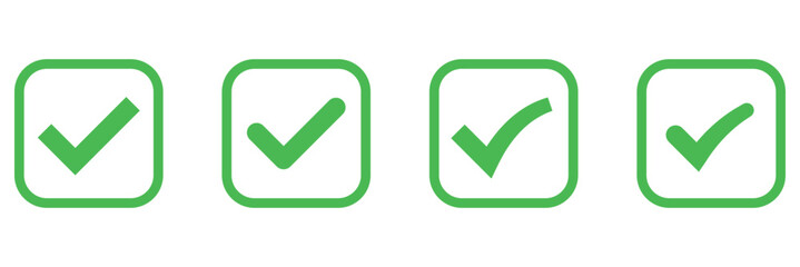 Green check mark icon. Check mark vector icon. Checkmark Illustration. Vector symbols set ,green checkmark isolated on white background. EPS 10