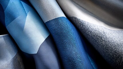 close-up of an upholstery fabric with bold geometric patterns and textured details that create...