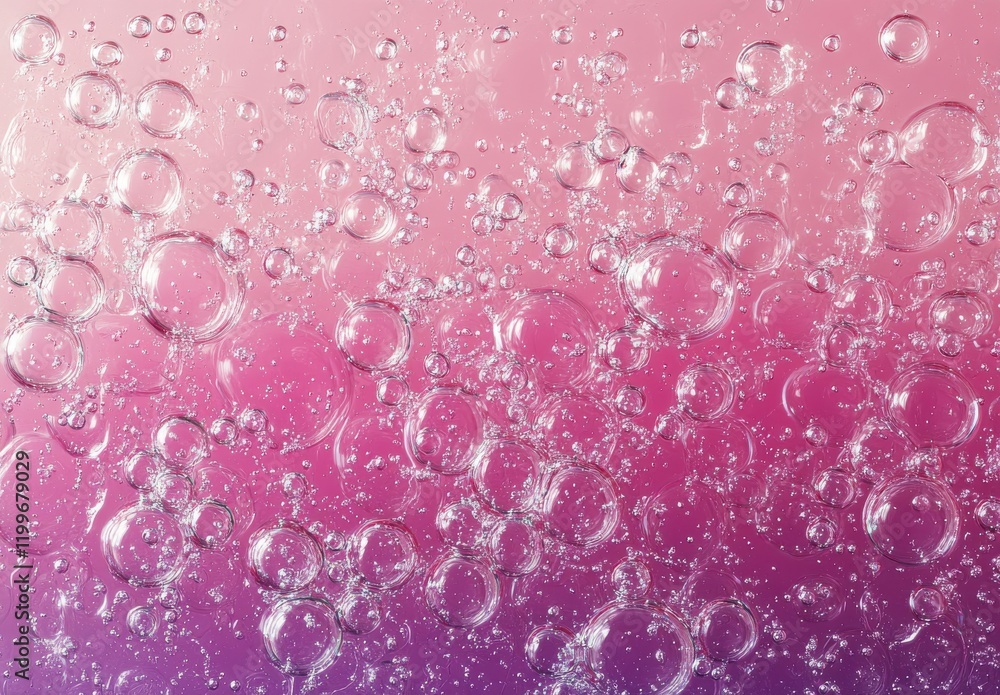Poster colorful gradient background with bubbles and air bubbles floating in water with a smooth transition