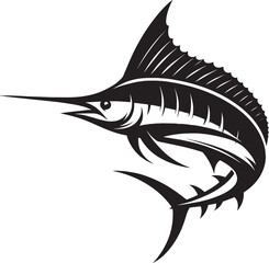 Big Marlin Fish silhouette icon vector illustration isolated on white background