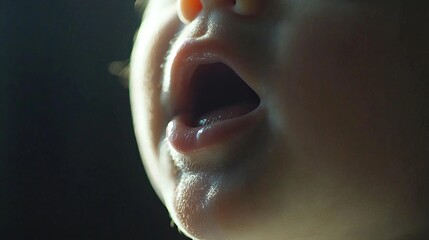 Close-up of Baby's Mouth with Soft Light