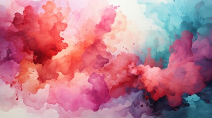 Fototapeta premium Colorful abstract watercolor texture background with watercolor splashes. Vibrant colors. Warm and cool colors, perfect for creative projects, branding, digital artwork
