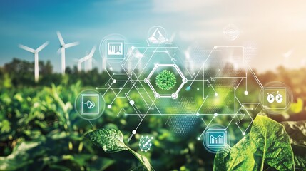 Abstract Technology Background Depicting ESG (Environmental, Social, and Governance) Themes with Futuristic Digital Design